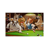 MMLUCK Art Deco Painting Wall Art Dogs Playing Pool Pool Billiards Picture Printed on canvasLiving Room Bedroom Decoration -40x60cm