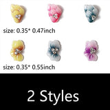 3D Colorful Gradient Petals Flower Nail Charms 3D Purple Purple Yellow Red Flower Nail Art Charms for Nail Art DIY Jewelry Accessories Crafts