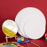 IMMTTYY 3 Pack Round Canvas, Primed Canvas Boards Professional Stretched Circle Canvas Boards Cotton Blank Canvas for Painting Artist Canvas Oil Paint Acrylic Pouring (12”, 10”, 8”)