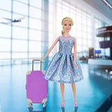 22 Pcs Doll Travel Clothes and Accessories for 11.5 inch Doll Including Luggage 3 Sets Clothes 2 Shoes Camera Sunglasses Handbag Phone Tickets (Doll is Not Included)