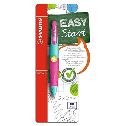 STABILO EASYergo 1.4 with 3 HB Leads-Thin Ergonomic Mechanical Pencil Left-Handed Turquoise /