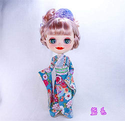 leoglint Blythe Doll Clothes, Dress Clothing for Blythe Doll 30 cm 1/6 Bjd Dolls Azone ICY Licca Doll (Blue)