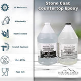 Stone Coat Countertops Epoxy Kit (2 Gal) – DIY Epoxy Resin Kit for Coating Kitchens, Bathrooms, Counters, Tables, Wood Slabs, and More! Heat Resistant and Clear Epoxy Resin!…