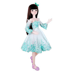 EVA BJD 57cm 22 Inch Doll Jointed Dolls - Including Clothes with Wig, Shoes,Accessories for Girls Gift (Party Wear-Blue Green)