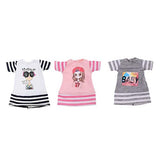 DYNWAVE 3PCS Fashion Doll Clothes, 12inch Doll Girl T-Shirt Pullover Jumper Dress for 1/6 Blythe Licca Dolls Dress Up