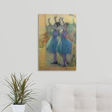Edgar Degas Solid-Faced Canvas Print Wall Art Print Entitled Two Blue Dancers 16"x24"