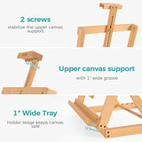 VISWIN Heavy-Duty H-Frame Tabletop Wooden Easel, Hold Canvas up to 23”, Adjustable Beech Wood Artist Desktop Easel for Painting Canvas, Adults, Beginners