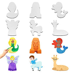 AUREUO Blank Canvas Boards for Painting Set for Kids & Adults - 10 Inch/12 Pack (Mermaid, Fairy, Sphinx, Centaur, Sika Deer & Snake) DIY Craft Painting Canvas Panel for Oil & Acrylic Paints
