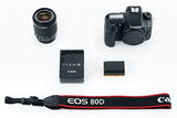 Canon EOS 80D Digital SLR Kit with EF-S 18-55mm f/3.5-5.6 Image Stabilization STM Lens - Black (Renewed)