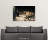 Daniel in The Lions Den, Mezzotint Canvas Wall Art Print, 48"x32"x1.25"