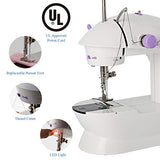 Portable Sewing Machine Mini Sewing Machines for Beginner 2-Speed Double Thread Handheld Sewing Embroidery Machine Straight Sewing with Foot Pedal Gifts