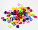RayLineDo Pack of 100 Mixed Bright Candy Color Plain Round 2 Holes Resin Buttons for Crafting