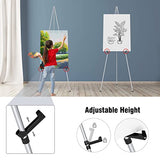 T-SIGN Instant Display Easel Stand - 63" Tripod Collapsible Portable Artist Floor Easel - Easy Folding Telescoping Adjustable Art Poster Metal Stand for Display Show