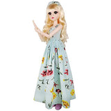 EVA BJD 57cm 22 Inch Doll Jointed Dolls - Including Clothes with Wig, Shoes,Accessories for Girls Gift (Holiday Wear-Blue)