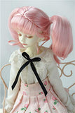 Doll Wigs JD506 7-8inch 18-20CM Pink Twins Wave ponytails Doll Wigs 1/4 Synthetic Mohair BJD Wigs