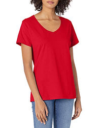 Hanes womens Nano Premium Cotton V-neck Tee athletic shirts, Deep Red, X-Large US