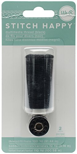 American Crafts We R Memory Keepers Stitch Happy 2 Piece Sewing Thread, Black