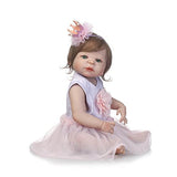 iCradle Realistic Lifelike 23 Inch 57cm Soft Silicone Reborn Baby Beautiful Girl Doll Toddler Full Body Vinyl Newborn Dolls Anatomically Correct