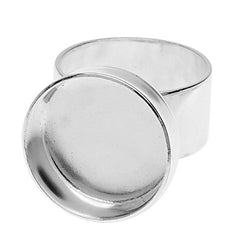 Nunn Design Deep Bezel Ring, Circle 18mm, 1 Ring, Bright Silver