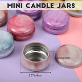 24 Piece Multi Color Macaron Candy Tinplate Jars Candle Tins 12 Colors Round Containers 2.2 oz Storage Holders Candle Making Kits for Party Favors Home Use Girls DIY Decorations