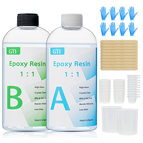 1:1 Crystal Clear Epoxy Resin Kit High Gloss & Bubbles Free Art