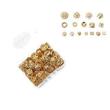 180-210pcs Bead Caps&Spacer Beads Metal Mix Golden 6-12 mm for Bracelet Necklace Jewelry Making