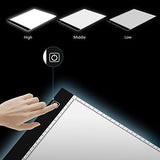 Suranew LED Light Pad A4 Light Table, LED Dimmable Light Plate Drawing, Light Box Eye Protection, Drawing Board with USB Cable for Diamond Painting Accessories, Stocking Stuffers Gifts