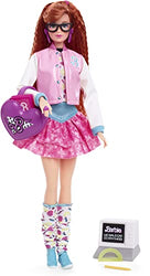 Barbie Rewind ‘80s Edition Doll, Schoolin’ Around, Wearing Dress & Accessories, with Crimped Red Hair, Gift for Collectors