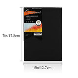 CONDA Black Canvas Panels 5x7 inch, Pack of 14, 100% Cotton Acid-Free, 8 oz Gesso-Primed, Art Boards for Oil & Acrylic Painting