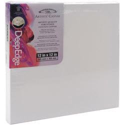 Winsor Newton 12-Inch by 12-Inch Artists Quality Deep Edge Stretched Canvas