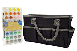 Artist's Loft Fundamentals Craft Tote Bag Storage (Bundle set Pack) and Watercolor Pan Set 36 Color