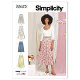 Simplicity Misses' Skirt Sewing Pattern Kit, Code S9472, Sizes 6-8-10-12-14, Multicolor