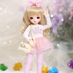 W&Y BJD Doll,1/6 SD Dolls 10 Inch 19 Ball Jointed Doll Children's Creative Toys with Clothes Shoes Wigs Free Makeup Surprise Doll Best Gift for Girls