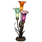 21" H Mercury Glass 3 Lily Uplight Accent Lamp-Purple/Teal/Amber