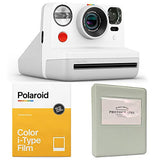Polaroid Now i-Type Camera - White + Polaroid Color Film for i-Type (8 Exposures) + Album Holds 32 Photos - Great Value Kit!