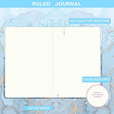 Journal/Ruled Notebook - Ruled Journal with Premium Thick Paper, 5.8" x 8.5", Hardcover with Back Pocket + Banded - Blue Gilding