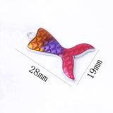 30pcs Mix Colorful Alloy Enamel Cute Mermaid Tail Charm Pendant DIY Jewelry Necklace Stud