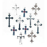 Darice Jewelry Making Charms Cross Silver Assorted Shapes and Sizes 12 Pieces (3 Pack) 1970 58