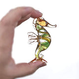 Crystalsuncatcher Set 2 Hand Blown Glass Seahorse Figurines Miniature Animals Art Glass Collection, Handmade Glass Sculpture Gifts