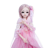 zhihu Princess Anna 1/3 60CM BJD Doll DIY Fashion Wig Doll Dressed Princess Doll Girl Toys