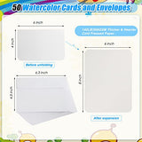 100 Pcs Blank Watercolor Cards and Envelopes Set, 140lb Heavyweight White Blank Cards, 4 x 6 Inch Christmas Cards Watercolor Greeting Cards for Painting Invitations Notes Wedding Baby Shower