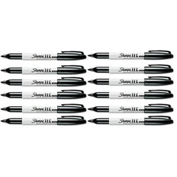 Sharpie Trace Element Certified Marker, Black, 12 Pack