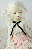 Doll Wigs JD556 YOSD MSD SD Pony Braid Tails Mohair BJD Doll Wig (Ivory White, 7-8inch)