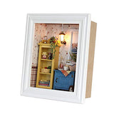 DIY Dollhouse Miniature Kit Photo Frame, Wooden Mini Dollhouse Model with Furniture and LED Light, Small Size Decoration for Home Birthday Gifts Kids Toy
