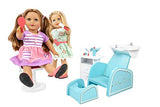 Playtime by Eimmie Hair Salon and Nail Spa Toy Set- Doll Accessories - Hair Salon, Doll Chair and Hairstyling Set for 18 Inch Doll- 18 Inch Doll Furniture