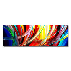 Seekland Art Handmade Acrylic Painting Abstract Canvas Wall Art Modern Contemporary Artwork for Home Decoration (Framed 48"W x 16"H)