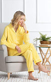 PajamaGram Womans Pajamas Soft Cotton - Pajamas Set for Women, Yellow, M, 8-10