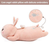 ARELUX 21.7" Pink Bunny Plush Stuffed Animal Pillow,Soft Hugging Pillow Bunny Plush Toys,Cute Rabbit Doll Throw Pillow with Wings,Gifts for Birthday, Valentine, Christmas
