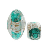 Gold Happy Lampwork Glass Beads Polygon Created Malachite Green About 23mm x11mm -22mm x10mm,Hole