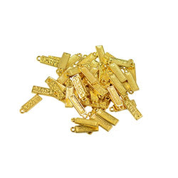 Jili Online 50pcs Gold Charms Pendants Made With Love Jewelry Accessories Rectangle Bead